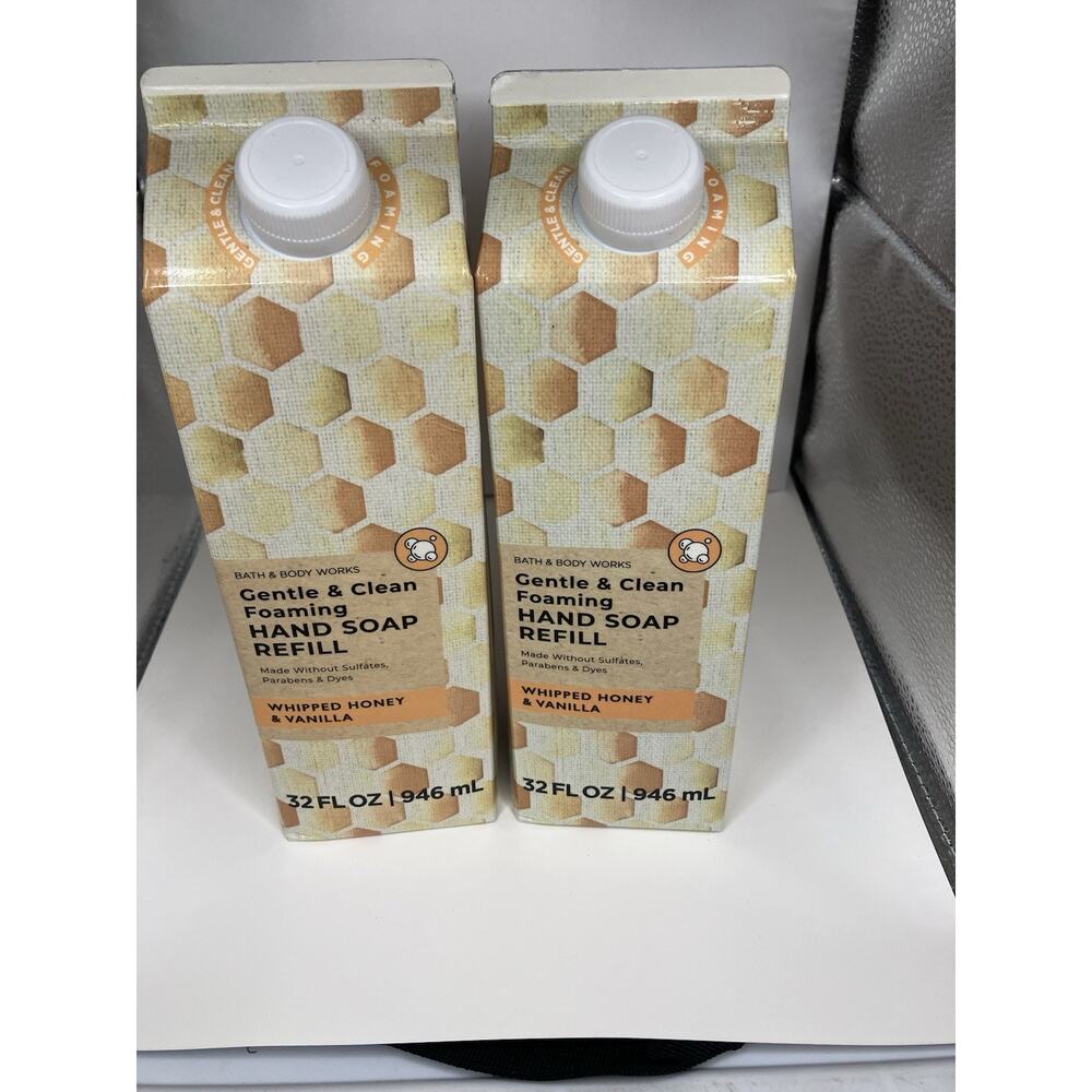 Bath & Body Works WHIPPED HONEY & VANILLA Gentle Foaming Hand Soap Refill 32oz - Picture 2 of 2